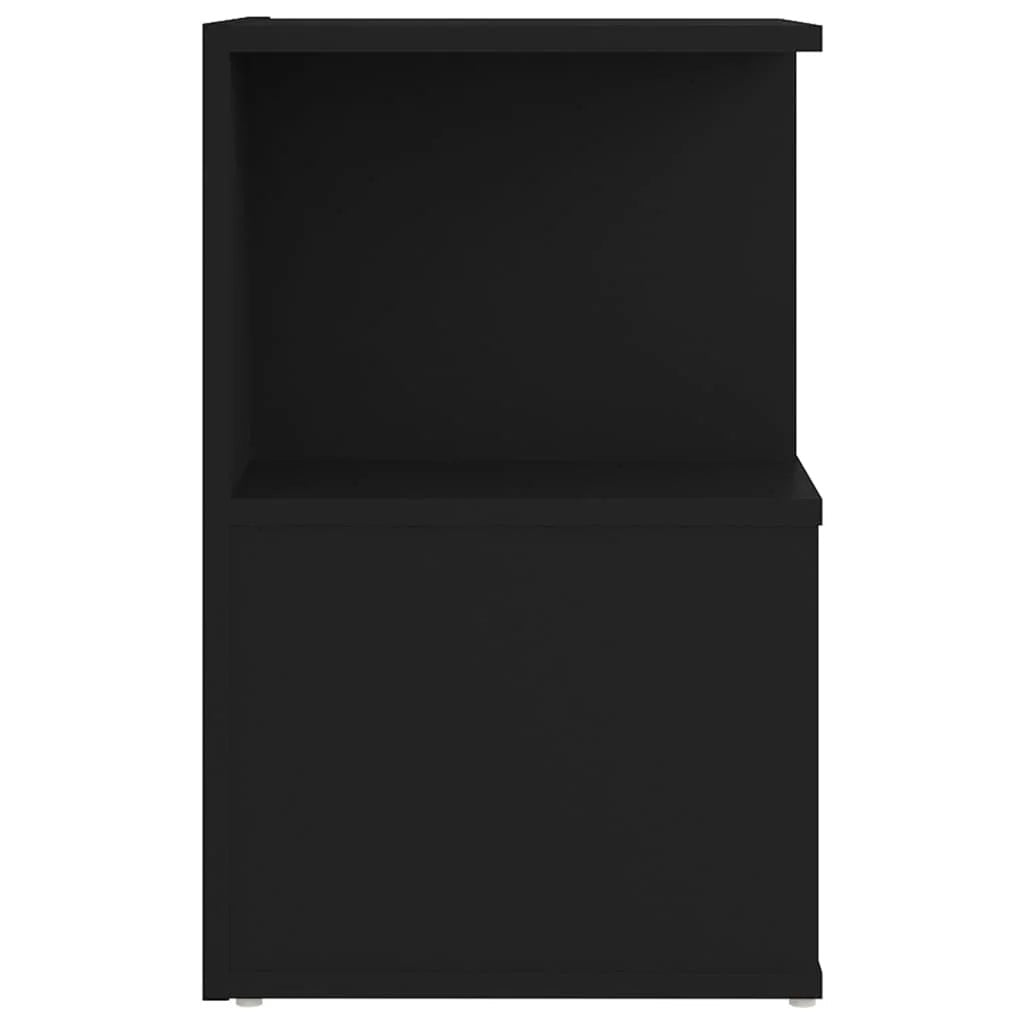 Table de chevet design noir mat TavovaT avec niche ouverte, meuble de rangement moderne et élégant pour chambre à coucher