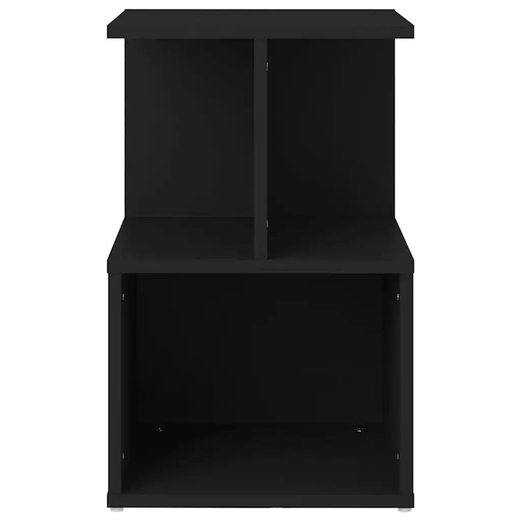 Table de chevet TavovaT moderne noire mate avec étagères multiples, meuble de rangement design minimaliste pour chambre à coucher